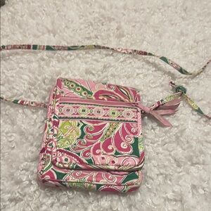 Vera Bradley Pink and Green Paisley Crossbody Bag